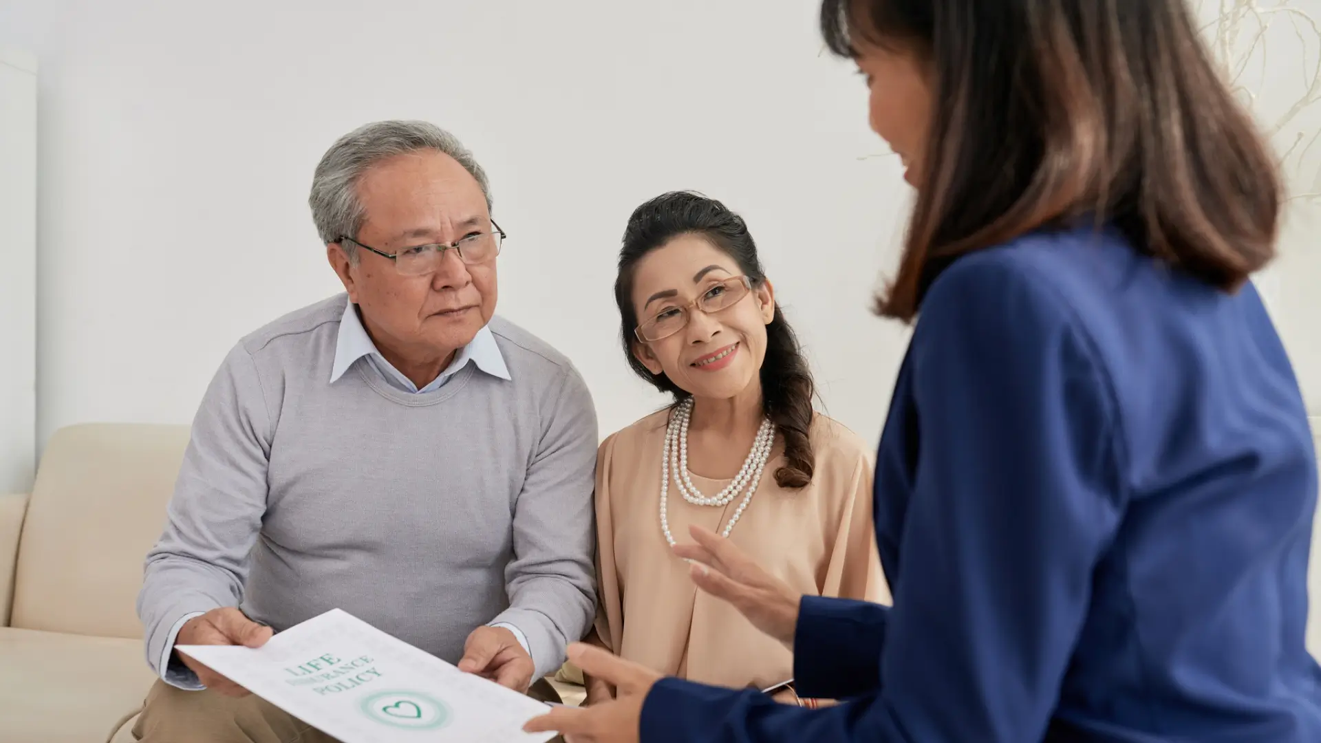 female insurance agent discussing about life insurance